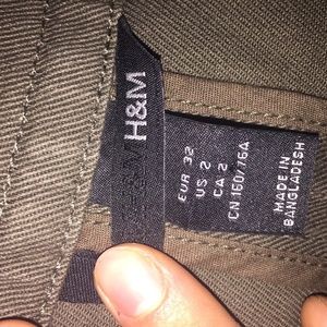 H&M Army Green Coat with vintage hardware Sz 2